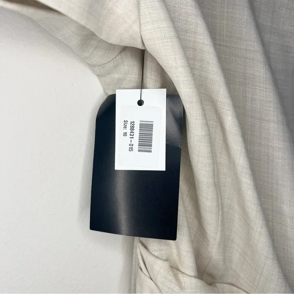 Talbot Runhof Cream draped wool-blend voile midi Dress Size 10 US / 40 D - Picture 4 of 11